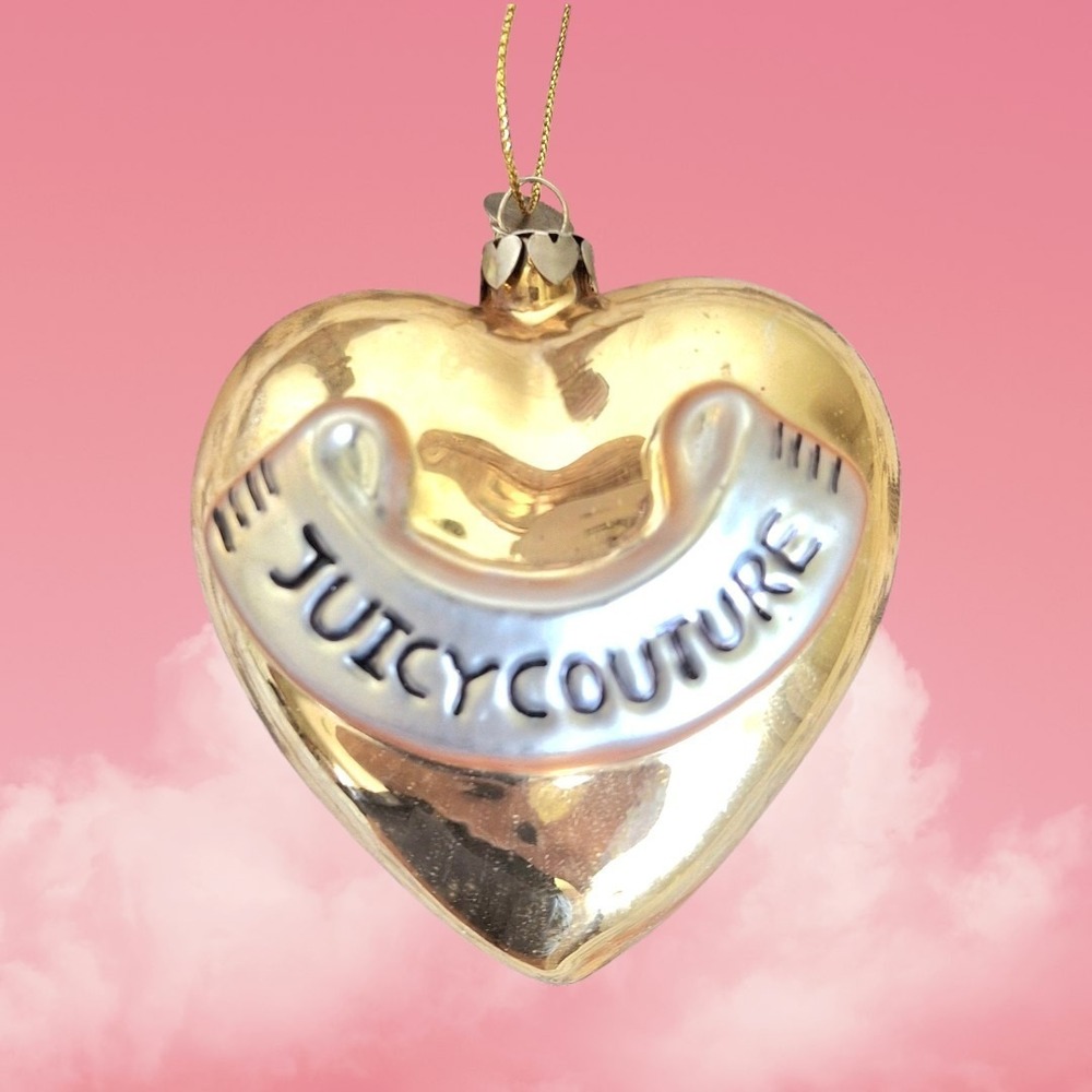 Y2K Vintage Juicy Couture Heart-shaped Christmas ornament Gold Collectable Rare